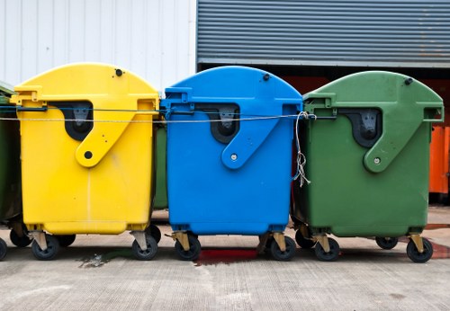 Experienced clearance team organizing a garage