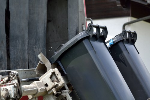 Trucks ready for builders waste removal in Finsbury Park