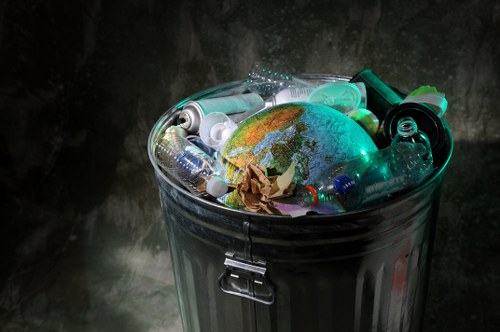 Various types of construction waste materials